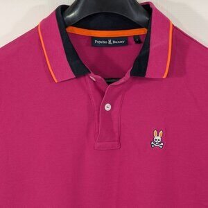 Psycho Bunny Short Sleeve Polo Shirt Mens Pima Cotton Magenta - Size 4